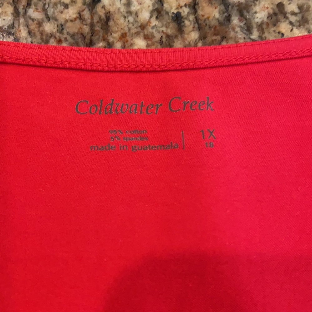 Coldwater Creek, 1X Women’s 18, Red Shell Tank Top, NWT - Picture 4 of 7